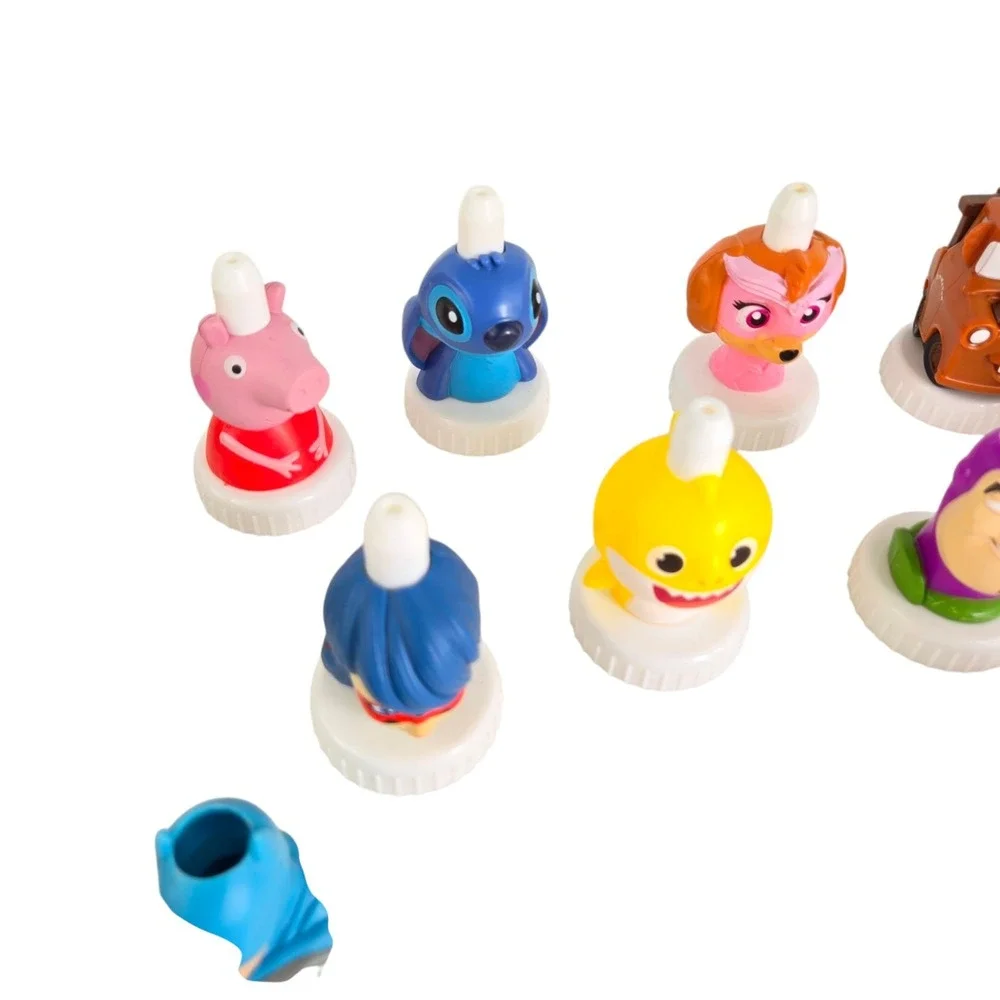 Good 2 Grow Juice Toppers Lot Of 16 Disney Pepe Stitch Shark 10 Complete‎ Plus 6
